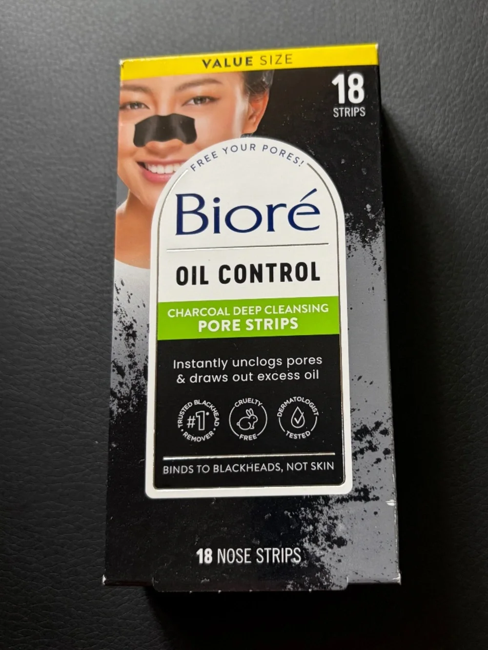 NIB Biore Oil Control Charcoal Pore Strips 18ct
